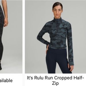 Lululemon Its Rulu Run Cropped Half Zip Size 12 EUC